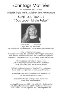 Einladung zur Matinee im ATELIER Inge frank