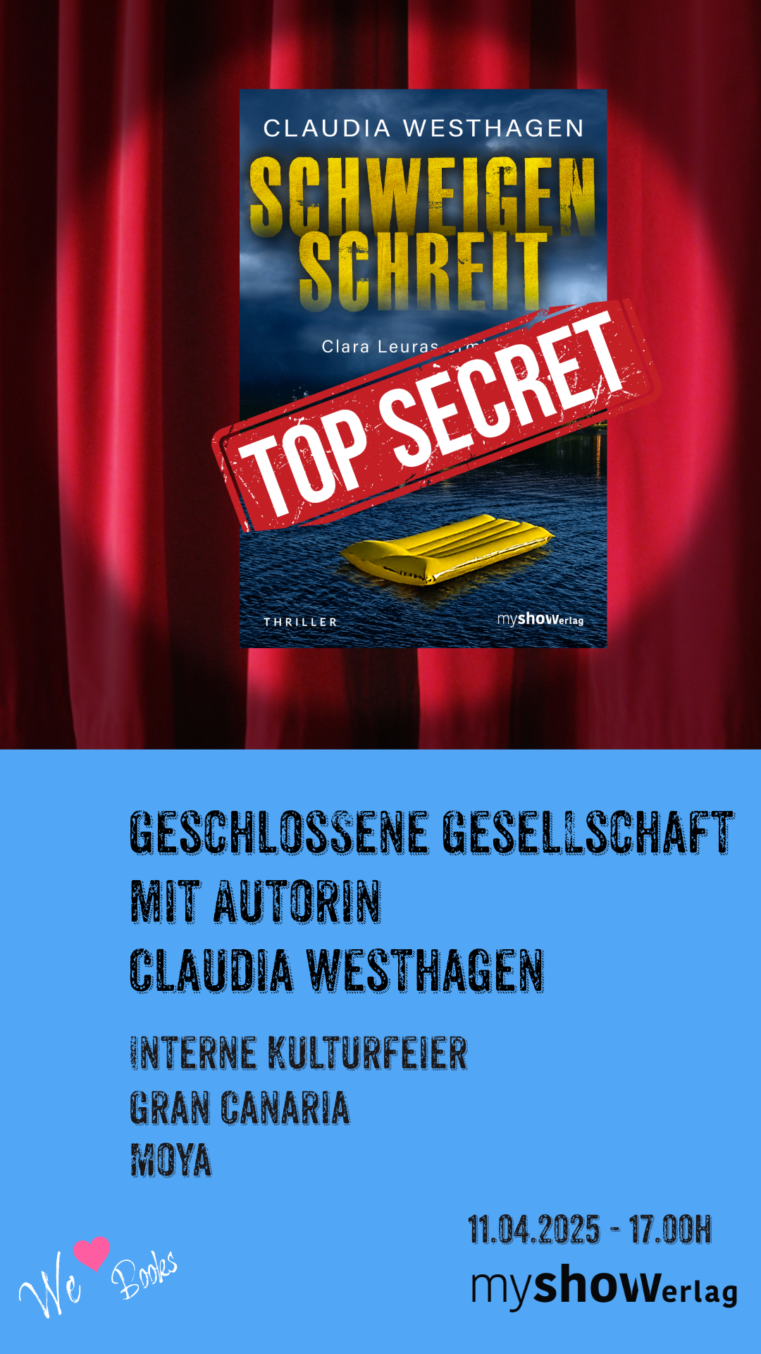Lesung von Claudia Westhagen auf Gran Canaria – Erlebnisbühne LesungBeyond myshow Verlag